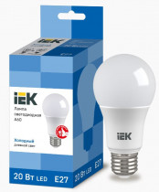 Лампа IEK светодиодная ECO A60 шар 20Вт 230В 6500К E27 (LLE-A60-20-230-65-E27)