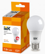 Лампа IEK светодиодная ECO A60 шар 7Вт 230В 3000К E27 (LLE-A60-7-230-30-E27)