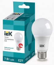Лампа IEK светодиодная ECO A60 шар 7Вт 230В 4000К E27 (LLE-A60-7-230-40-E27)