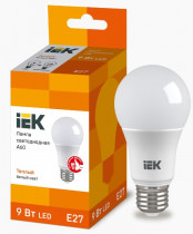 Лампа IEK светодиодная ECO A60 шар 9Вт 230В 3000К E27 (LLE-A60-9-230-30-E27)