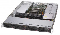 Сервер SUPERMICRO Single AMD EPYC 7002, 8 DIMMs, 2 PCI-E 4.0 x16 (FHFL) slots, 1 PCI-E 4.0* x16 (LP) slot, 4 Hot-swap 3.5