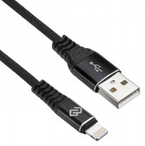 Кабель DIGMA USB (m)-Lightning (m) 2м черный (LIGHT-2M-BRAIDED-BLK)
