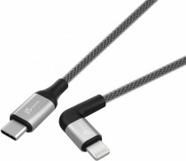 Кабель J5CREATE USB-C на Lightning. Цвет: черный. USB-C to Lightning Cable 90 Degrees - Black (JALC15B)