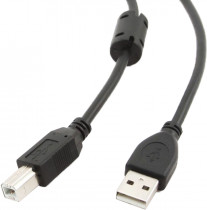 Кабель BION интерфейсный USB 2.0 AM/BM, позолоченные контакты, ферритовые кольца, 1.8м, черный (BXP-CCF-USB2-AMBM-018)