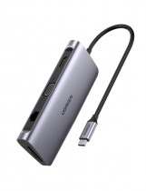 Док-станция UGREEN CM179 (40873) USB Type C Multifunctional Adapter. Цвет: серый CM179 (40873) USB Type C Multifunctional Adapter - Grey (40873_)