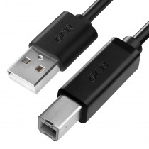 Кабель GREENCONNECT GCR для Принтера, МФУ 1.8m USB 2.0, AM/BM, черный, 28/28 AWG, экран, армир, морозост (UPC5) (GCR-UPC5M-BB2S-1.8M)