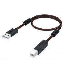 Кабель GREENCONNECT GCR для Принтера, МФУ PROF 0.75m USB 2.0, AM/BM, черно-прозр, ферр кольца, 28/24 AWG, экран, армир, морозост (UPC10) (GCR-51284)