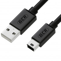 Кабель GREENCONNECT 1.0m USB 2.0, AM/mini 5P, черный, 28/28 AWG, экран, армированный, морозостойкий, (GCR-UM2M5P-BB2S-1.0m)