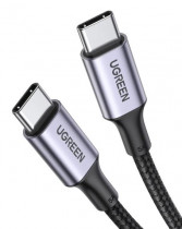Кабель UGREEN US316 (70427) USB-C Cable Aluminum Case with Braided в оплтеке. Длина 1 м. Цвет: черный US316 (70427) USB-C Cable Aluminum Case with Braided 1m. - Black (70427_)