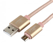 Кабель CABLEXPERT USB 2.0 AM/microB, серия Ultra, длина 3м, золотой, блистер (CC-U-mUSB02Gd-3M)