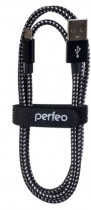 Кабель PERFEO USB2.0 A вилка - Micro USB вилка, черно-белый, длина 3 м. (U4802)