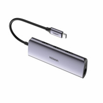USB хаб UGREEN CM252 (60718) USB-C to 3 x USB 3.0+RJ45+Micro USB Multifunction Adapter. Цвет: серый CM252 (60718) USB-C to 3 x USB 3.0+RJ45+Micro USB Multifunction Adapter - Grey (60718_)