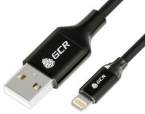 Кабель GREENCONNECT 3A 1.5m Apple USB 2.0, AM/Lightning 8pin MFI для Iphone 5/6/7/8/X - светодиодный, поддержка всех IOS, черный, AL корпус черный (33-050607)