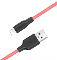 Кабель HOCO X21/ USB Lightning/ 1m/ 2A/ Силикон/ Black&Red (HC-71372)