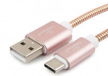 Кабель CABLEXPERT USB 2.0 AM/Type-C, серия Gold, длина 1.8м, золото, блистер (CC-G-USBC02Cu-1.8M)