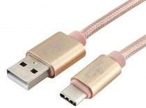 Кабель CABLEXPERT USB 2.0 AM/TypeC, серия Ultra, длина 1.8м, золотой, блистер (CC-U-USBC01Gd-1.8M)