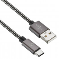 Кабель DIGMA USB (m)-USB Type-C (m) 1.2м черный (TYPE-C-1.2M-BRAIDED-G)