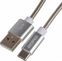 Кабель BEHPEX USB (m)-USB Type-C (m) 1м серебристый