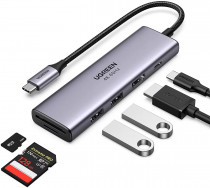 Док-станция UGREEN CM511 (60384) USB-C Multifunction Adapter with PD Charging. Цвет: серый космос CM511 (60384) USB-C Multifunction Adapter with PD Charging - Space Grey (60384_)