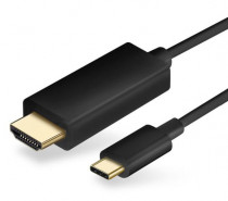 Кабель ORIENT видеоадаптер (переходник) USB3.1 Type-C (DisplayPort Alt mode) - HDMI M, 4K@30Hz, длина 1.8 метра, чёрный (31060) (C726)