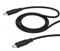 Кабель DEPPA USB-C - USB-C, 5A, 100W, 1м, ткань, черный. (Deppa 72284)