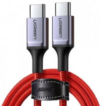Кабель UGREEN US294 (60186) USB 2.0 Type C Male to Male Cable Aluminum Nickel Plating. Длина 1 м. Цвет: красный US294 (60186) USB 2.0 Type C Male to Male Cable Aluminum Nickel Plating 1m - Red (60186_)