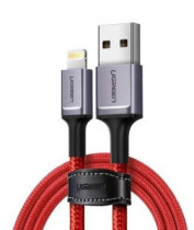 Кабель UGREEN US293 (80635) USB-A to Lightning Cable. Длина 1 м. Цвет: красный US293 (80635) USB-A to Lightning Cable 1m - Red (80635_)