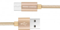 Кабель MORE CHOICE USB 2.0A для micro USB K11m нейлон 1м (Gold) (K11MG)