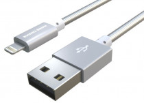 Кабель MORE CHOICE USB 2.1A для Lightning 8-pin K31i металл 1м (Silver) (K31IS)