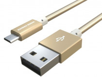 Кабель MORE CHOICE USB 2.1A для micro USB K31m металл 1м (Gold) (K31MG)