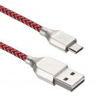 Кабель ACD USB - MicroUSB, красно-чёрный, 1м (ACD-U927-M1R)