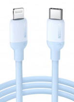 Кабель UGREEN US387 (20313) USB-C to Lightning Silicone Cable. Длина 1 м. Цвет: темно-синий US387 (20313) USB-C to Lightning Silicone Cable 1m. - Navy blue (20313_)