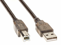 Кабель VCOM USB2.0 AM/BM 5m прозрачная изоляция Telecom (VUS6900T-5M)