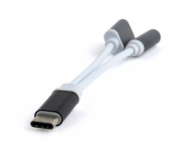Переходник CABLEXPERT USB Type-C/Jack3.5 F+ Type-C F, черный, блистер (CCA-UC3.5F-02)