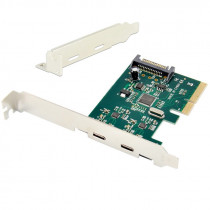 Контроллер ORIENT PCI-Ex, USB 3.1 Gen2 2ext port Type-C, ASM1142 chipset, разъем доп.питания, oem (AM-31U2PE-2C)