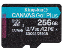 Карта памяти KINGSTON 256 Гб, microSDXC, чтение: 170 Мб/с, запись: 90 Мб/с, A2, V30 (SDCG3/256GBSP)