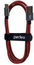 Кабель PERFEO USB2.0 A вилка - USB Type-C вилка, черно-красный, длина 3 м. (U4902)