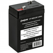 Аккумуляторная батарея EXEGATE ёмкость 2.8 Ач, напряжение 6 В, DT 6028, клеммы F1 (EX282946RUS)