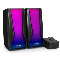 Акустическая система EXEGATE 2.0 Accord 230 (питание USB,Bluetooth, 2х3Вт (6Вт RMS), 60-20000Гц, цвет черный, RGB подсветка, Color Box) (EX289687RUS)
