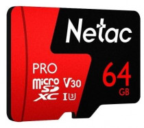 Карта памяти NETAC microSDXC card P500 Extreme Pro 64GB, retail version w/SD adapter (NT02P500PRO-064G-R)