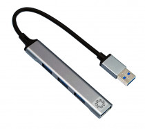 USB хаб 5BITES 1*USB3.0 / 3*USB2.0 / USB PLUG / SILVER (HB31-313SL)