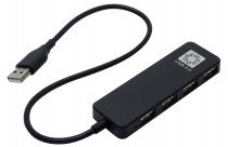 USB хаб 5BITES 4*USB2.0 / USB PLUG / BLACK (HB24-209BK)