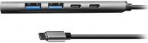 USB хаб BION Мульти USB Type-C - 2*USB Type-C/USB-A 3.0/2*USB-A 2.0, 60W, длина кабеля 15см (BXP-A-USBC-MULTI-02)
