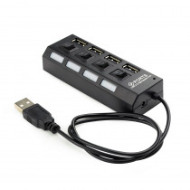USB хаб GEMBIRD USB 2.0 с подсветкой и выключателем, 4 порта, блистер (UHB-U2P4-02)