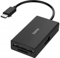 Картридер внешний HAMA USB 2.0 H-200126 1порт. черный (00200126)