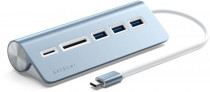 Док-станция SATECHI Type-C Aluminum USB Hub & Micro/SD Card Reader with Cable Цвет: Синий Type-C Aluminum USB Hub & Micro/SD Card Reader with Cable - Blue (ST-TCHCRB)