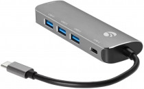 USB хаб VCOM Type-C --> 4 port USB3.0 HUB+PD, Alum Shell (CU4383)