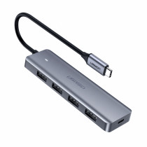 USB хаб UGREEN CM219 (70336) 4-Port USB3.0 Hub with USB-C Power Supply. Цвет: серый CM219 (70336) 4-Port USB3.0 Hub with USB-C Power Supply - Grey (70336_)