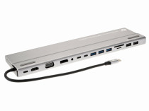 Док-станция VCOM TypeC -->3*USB3.0+2*USB2.0+VGA+RJ45+SD+TF+AUD+HDMI+DP+2*USB3.1 Data+PD (CU4703)