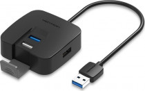 USB хаб VENTION OTG USB 2.0/ USB 3.0 на 4 порта Черный - 1м. (CHABF)